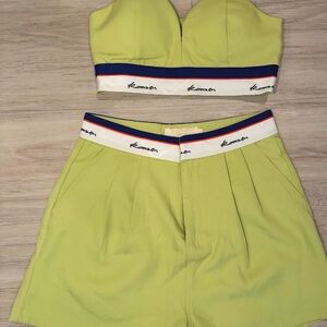 Lime Green Two-Piece Set with Logo Band